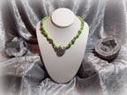 Gaspeite Nuggets Necklace with Hill Tribe Silver Snail Beads