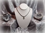 Gray Pearl and Sterling Silver Marcasite Necklace w/ Sterling Silver Cross